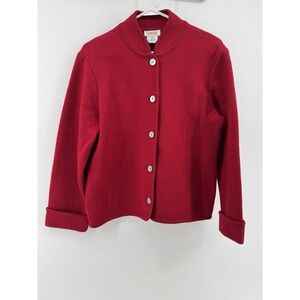 Talbots Womens Jacket Size Petite Medium 100% Wool  Button Closure